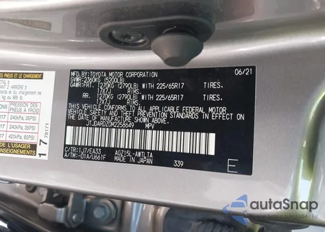 2021 Lexus Nx 300 from USA, damaged, VIN JTJDARDZ0M2258649
